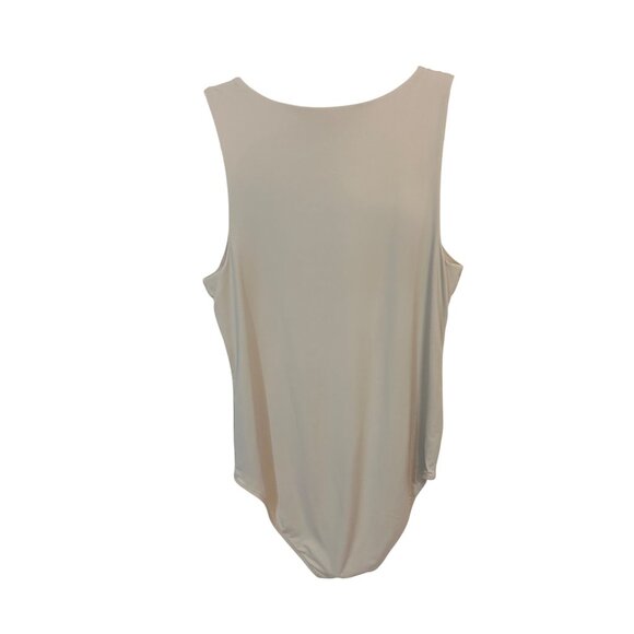 LOFT Versa 360 Knit Tank Bodysuit  Cream size Large - Picture 4 of 5
